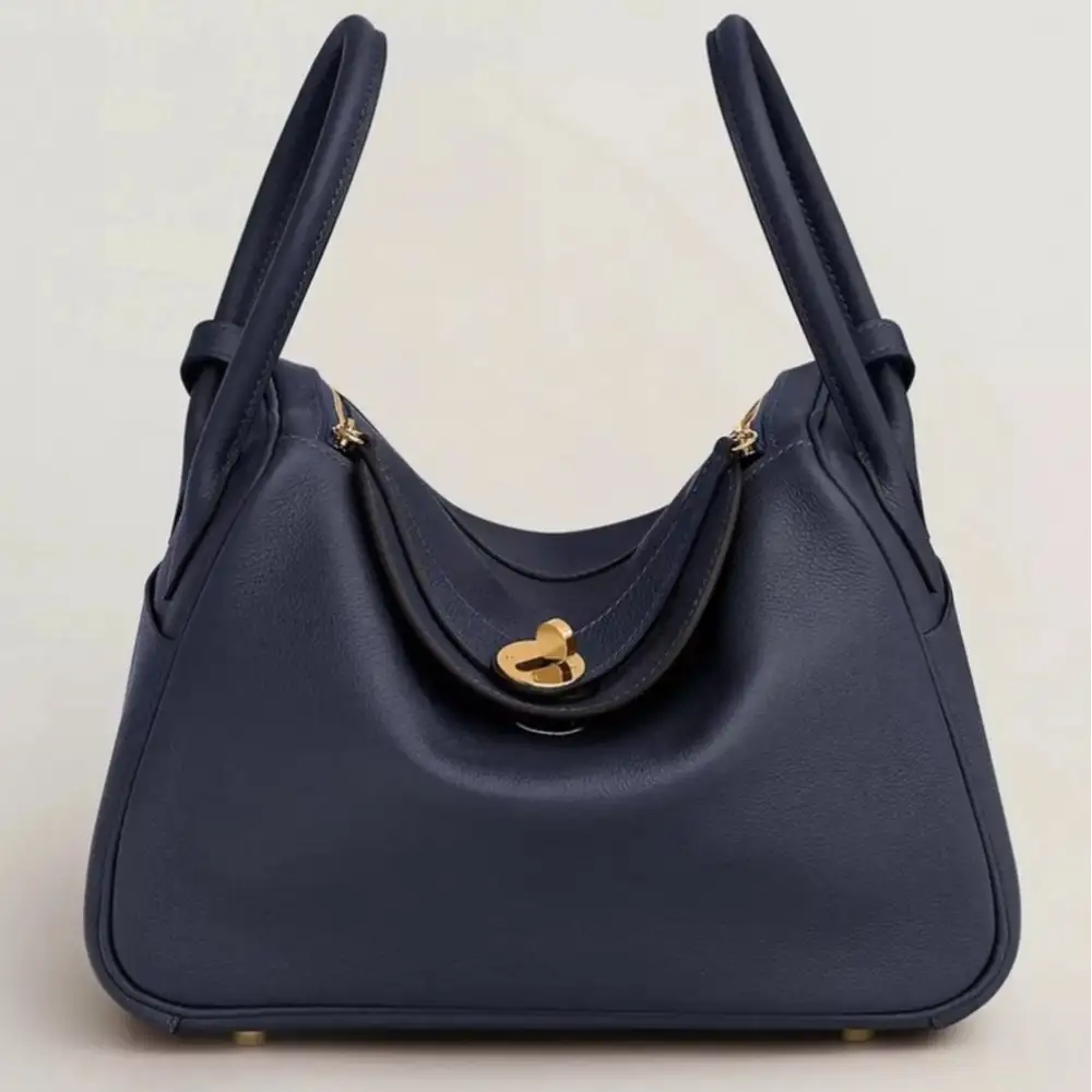 Hermes Lindy 26 Bag in Clemence Bleu Nuit