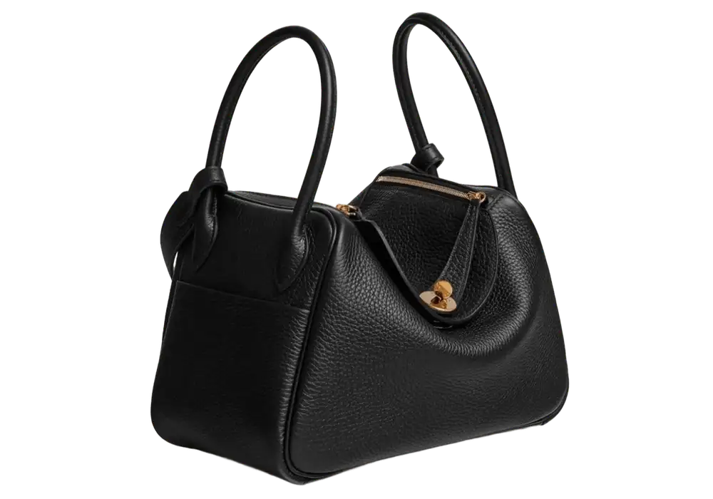 Hermes Lindy 26 Bag in Clemence Noir Front image
