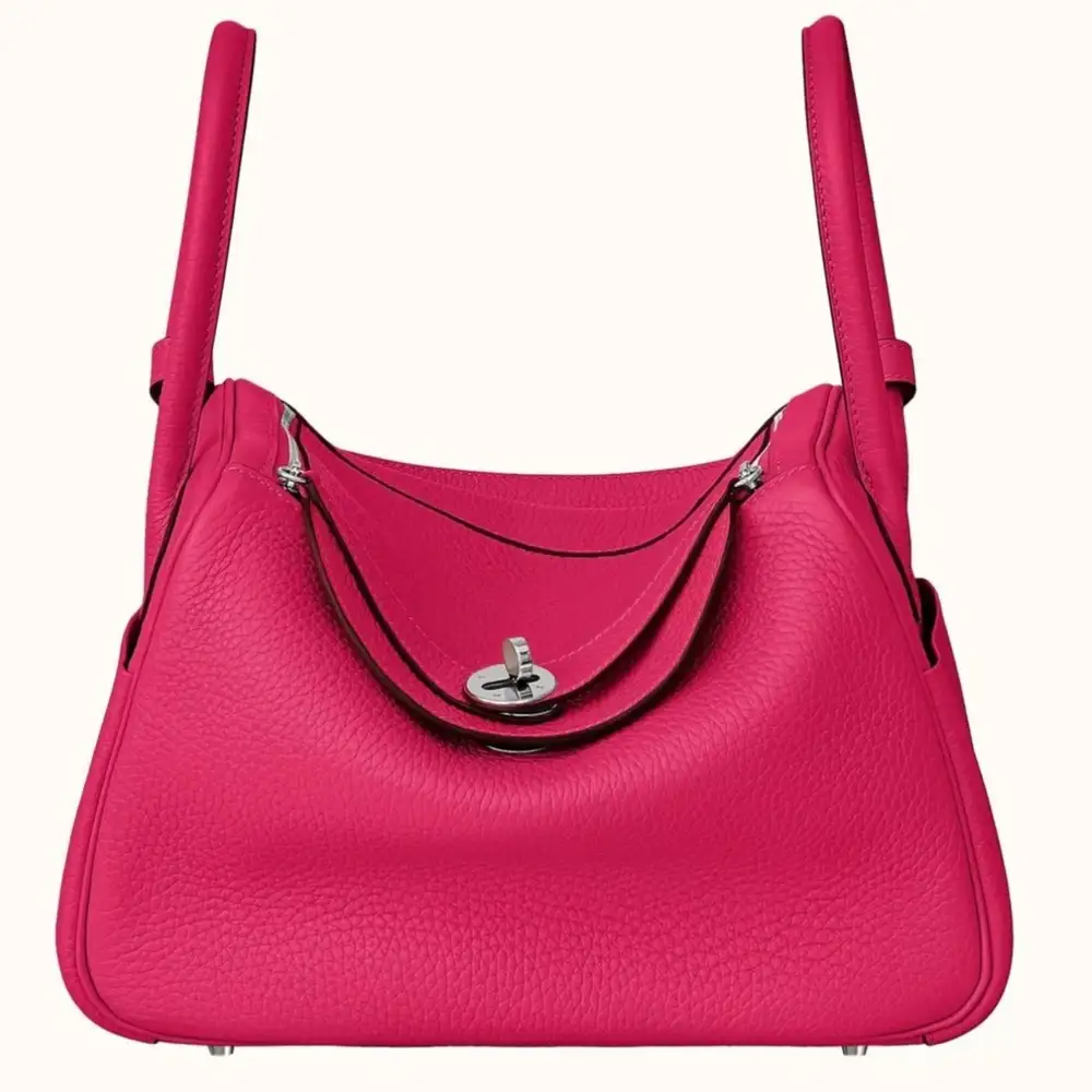 Hermes Lindy 26 Bag in Clemence Rose Extrême