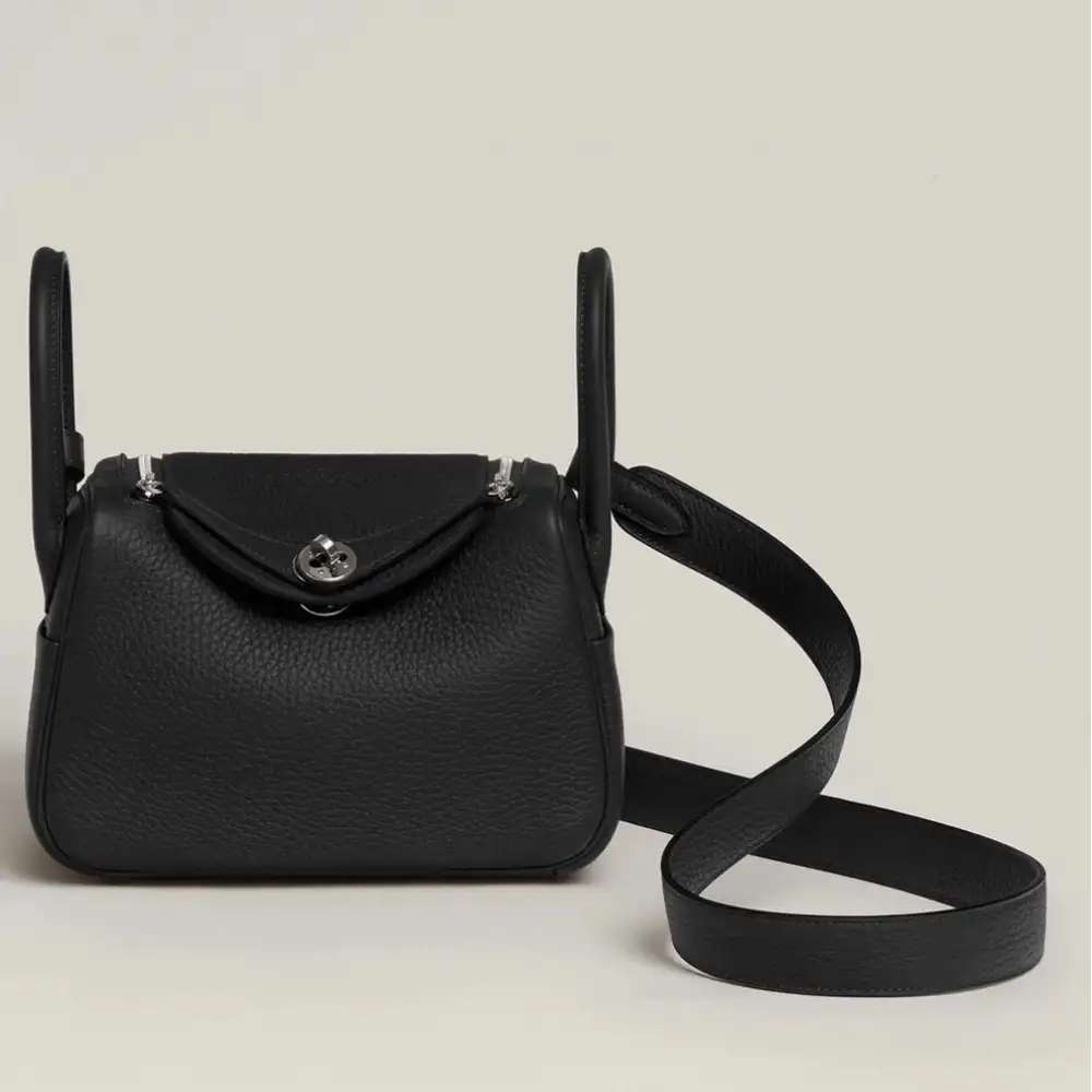 Hermes Lindy Mini Bag in Clemence Noir
