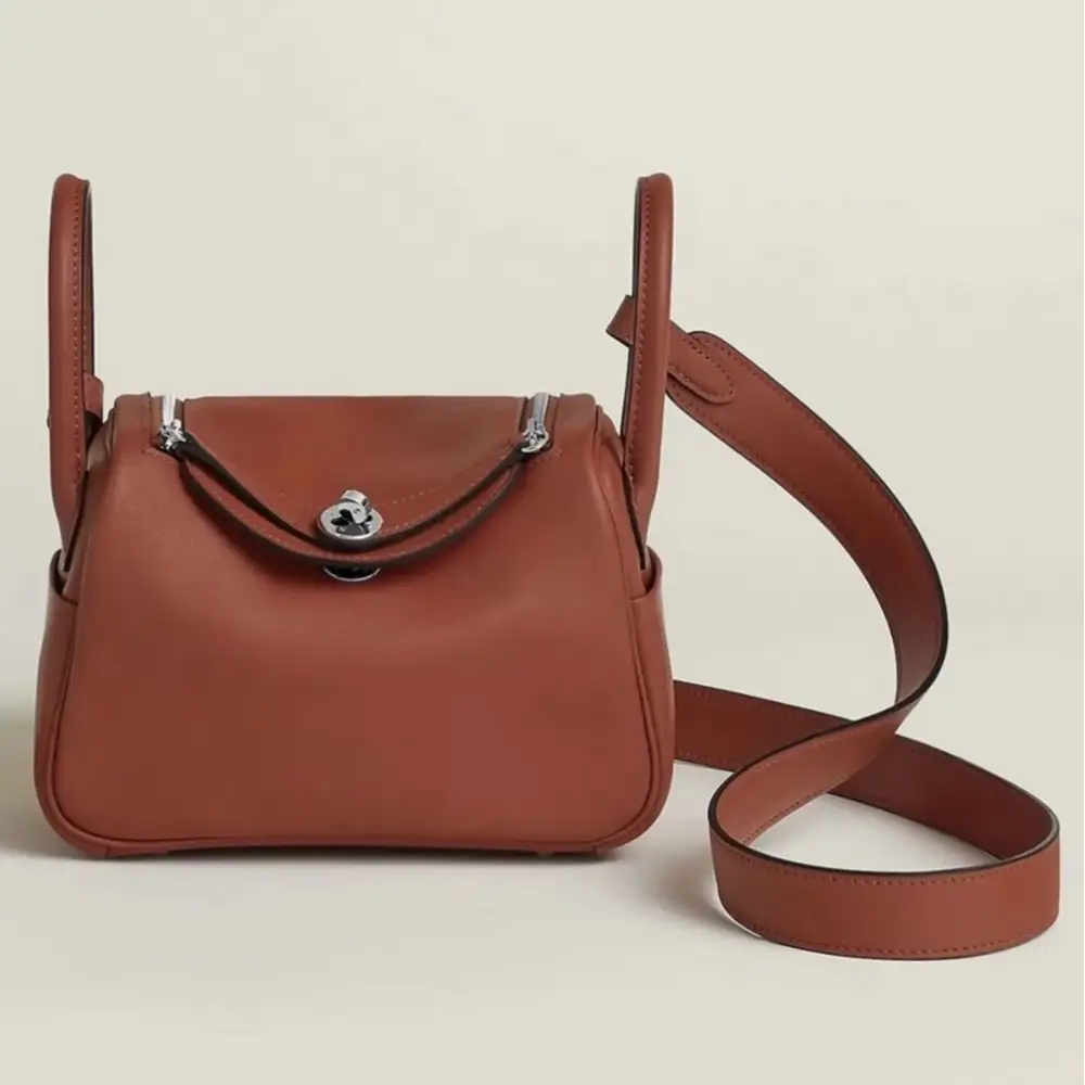 Hermes Lindy Mini Bag in Swift Cuivre Rose Texas