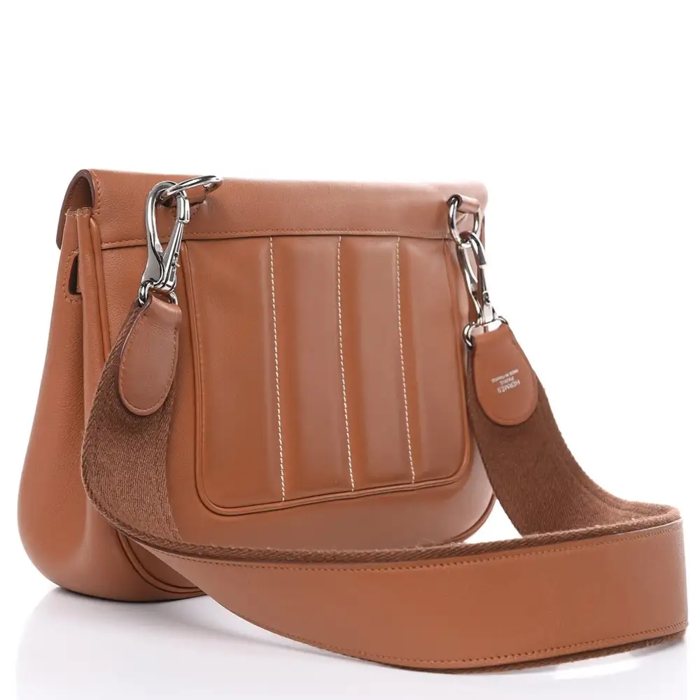 Hermes Mini Berline 28 Bag in Veau Swift Gold Interior pockets