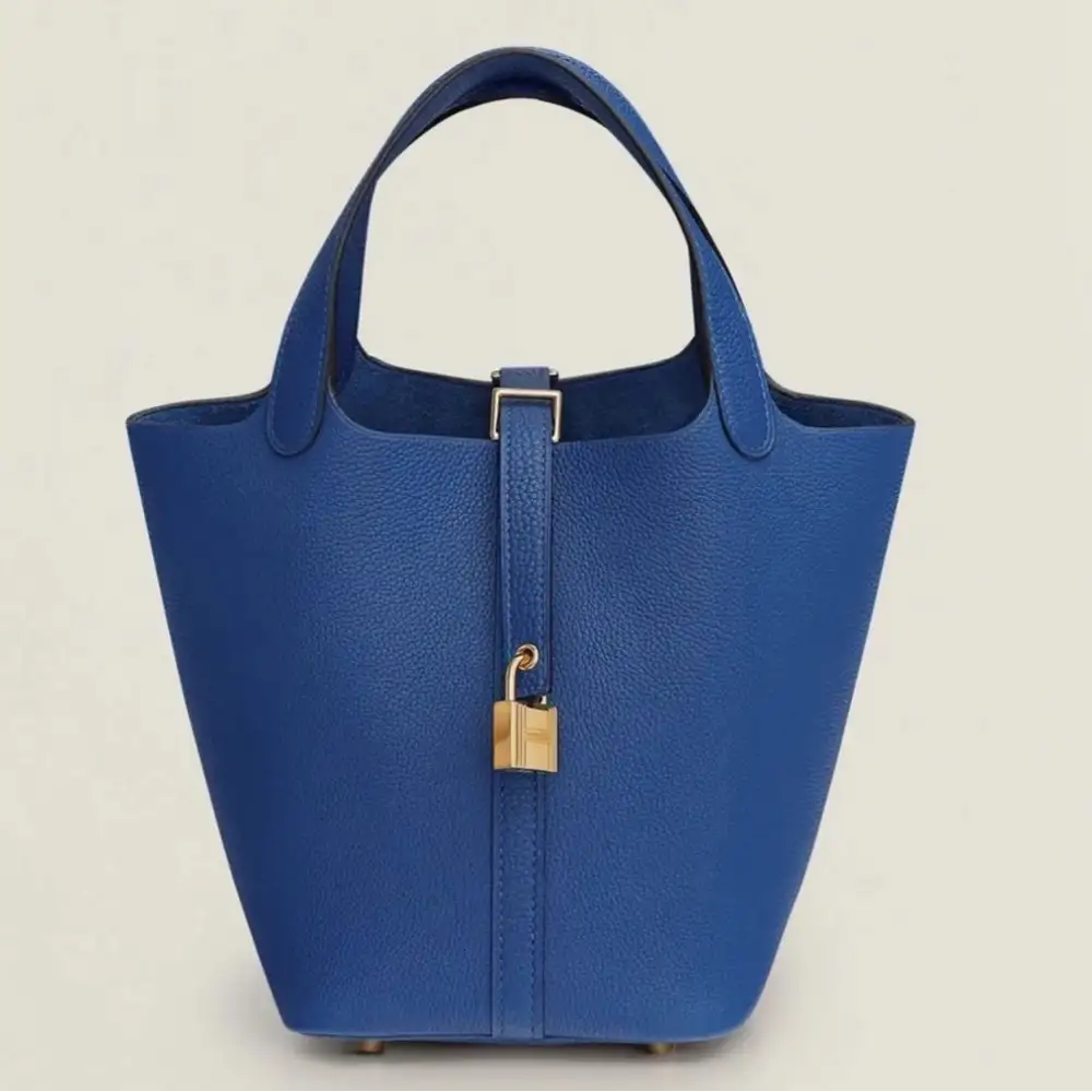 Hermes Picotin Lock 18 Bag in Clemence Bleu Royal Maurice