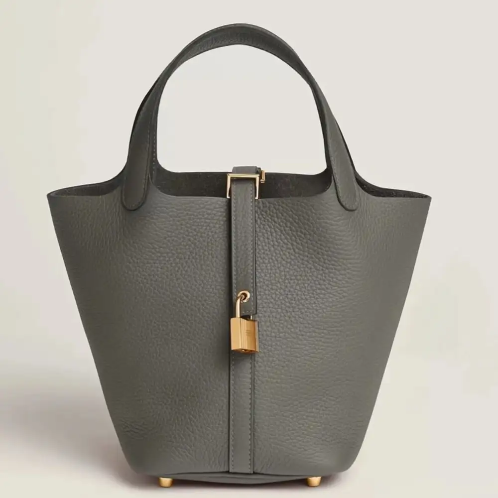 Hermes Picotin Lock 18 Bag in Clemence Gris Meyer