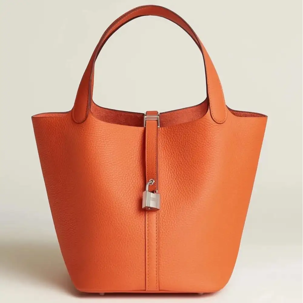 Hermes Picotin Lock 18 Bag in Clemence Orange