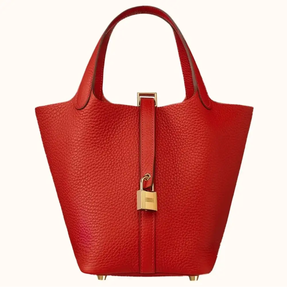 Hermes Picotin Lock 18 Bag in Clemence Rouge Tomate