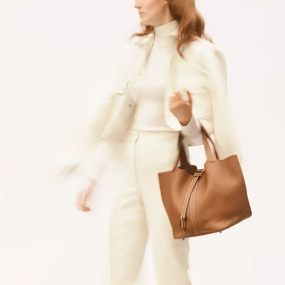 Hermes Picotin Lock 18 Bag in Clemence Vermillon Model shots