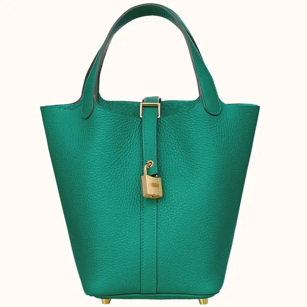 Hermes Picotin Lock 18 Bag in Clemence Vert Veronese