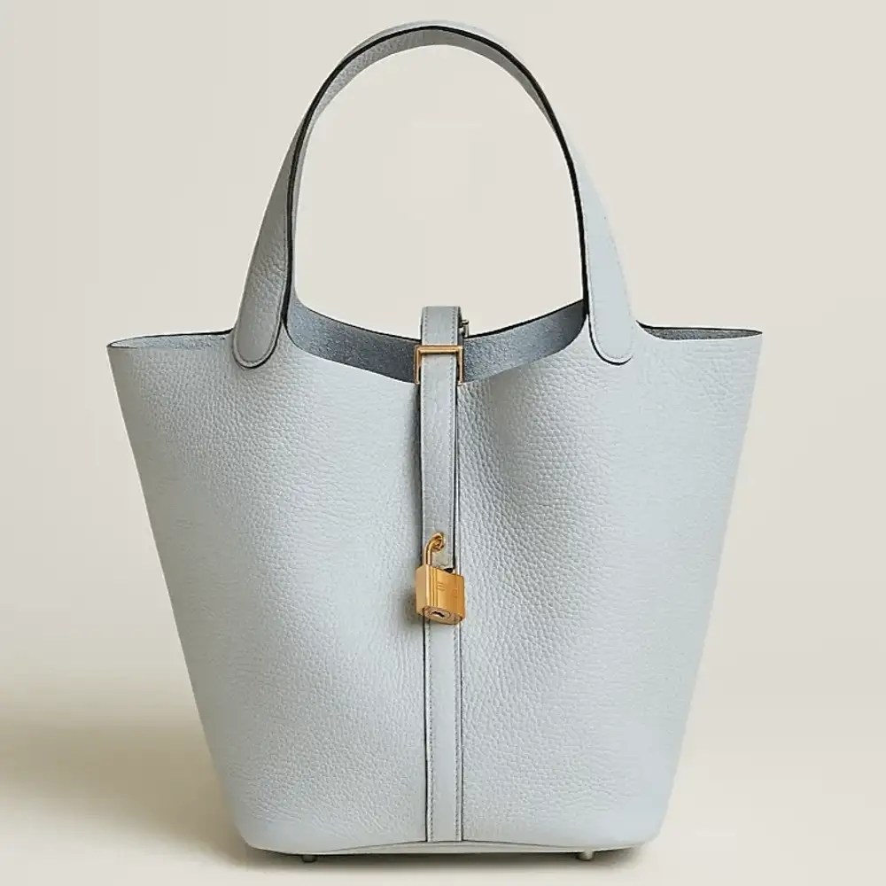 Hermes Picotin Lock 22 Bag in Clemence Light Blue
