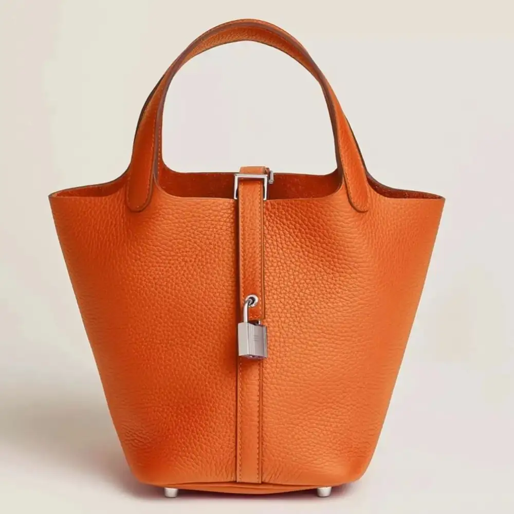 Hermes Picotin Lock 22 Bag in Clemence Orange