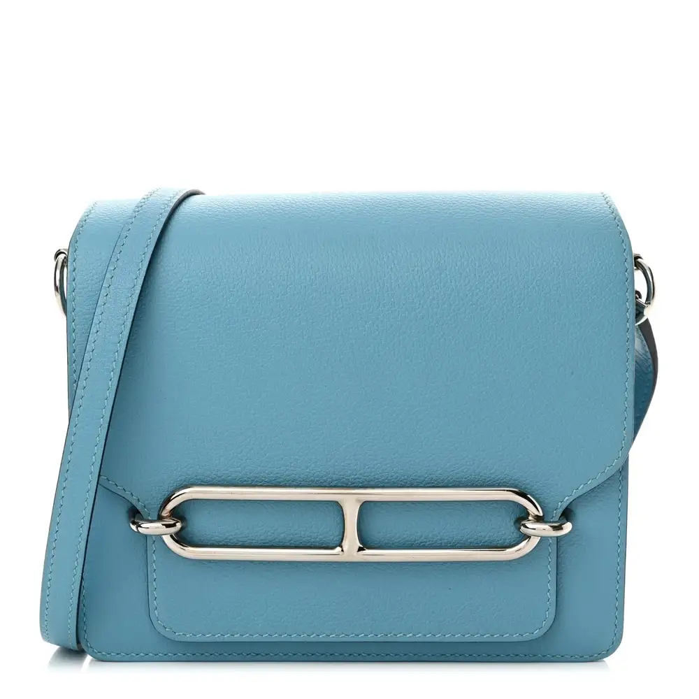 Hermes Roulis Mini Bag Evercolor Bleu Du Nord