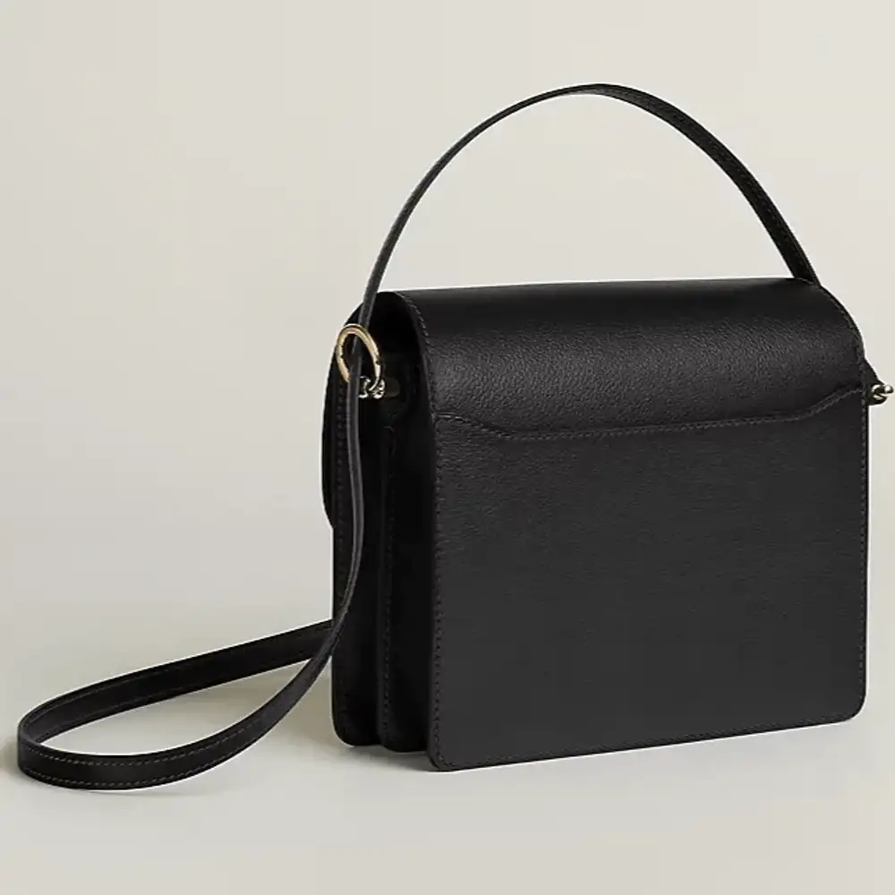 Hermes Roulis Mini Bag in Evergrain calfskin Black Interior pockets 2