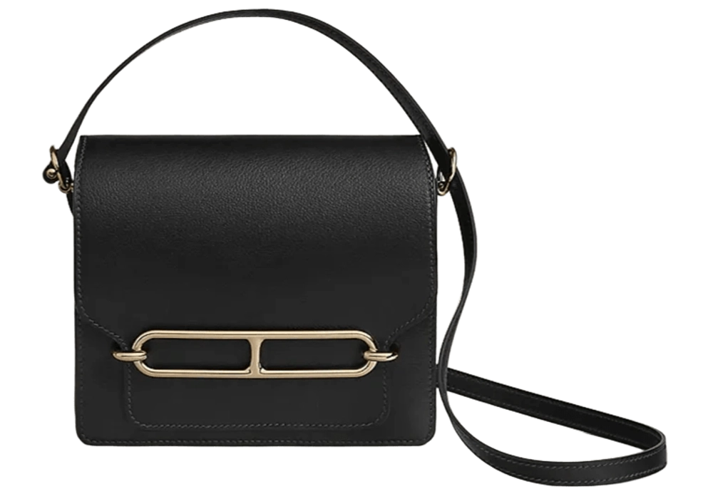 Hermes Roulis Mini Bag in Evergrain calfskin Black