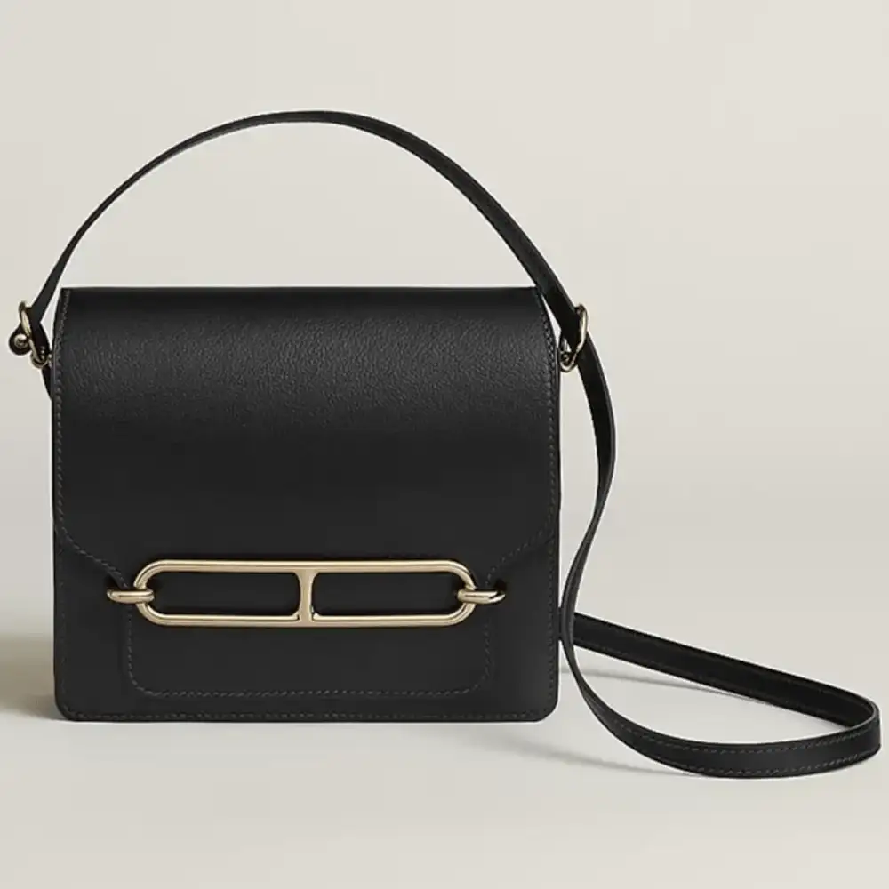 Hermes Roulis Mini Bag in Evergrain calfskin Black(2)