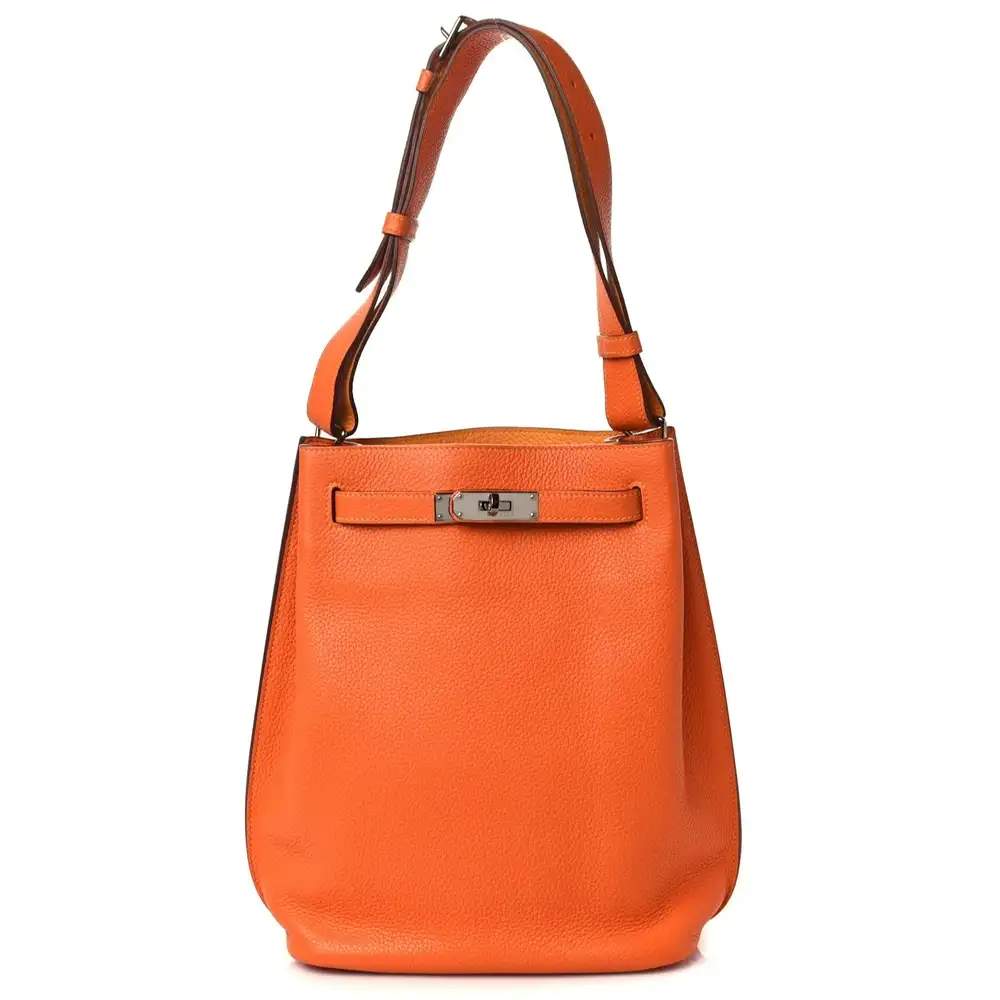 Hermes So Kelly 22 Bag in Togo Orange Moutarde