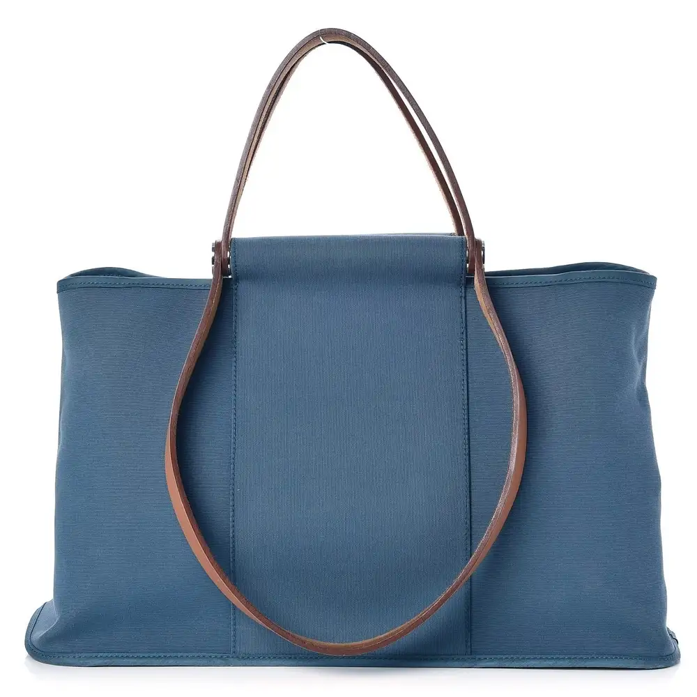 Hermes Toile Cabag Elan in Canvas Bleu Tempete