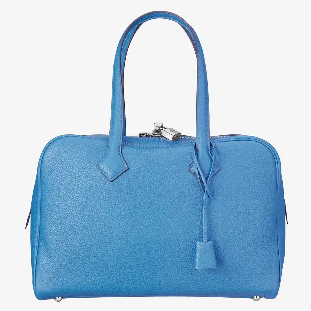 Hermes Victoria II Fourre Tout 35 bag in Clemence Bleu paradis