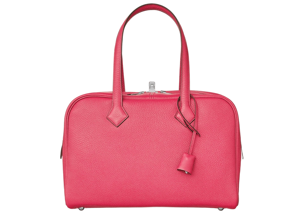 Hermes Victoria II Fourre Tout 35 bag in Clemence Rose Azalée Front image