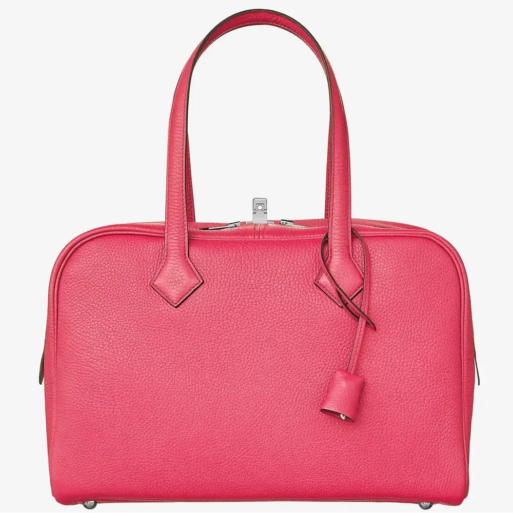 Hermes Victoria II Fourre Tout 35 bag in Clemence Rose Azalée(1)