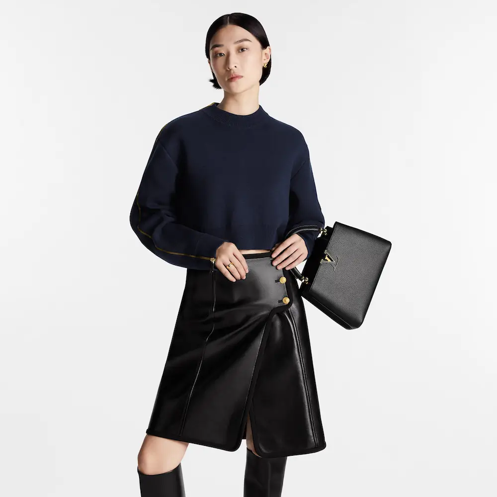 Louis Vuitton Capucines BB Bag in Taurillon leather model shot 2