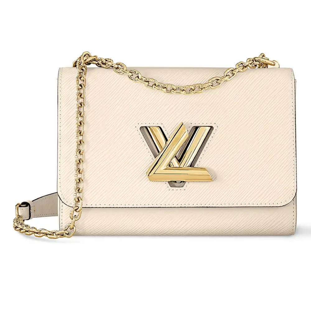 Louis Vuitton Twist MM Bag in Epi Leather Quartz White