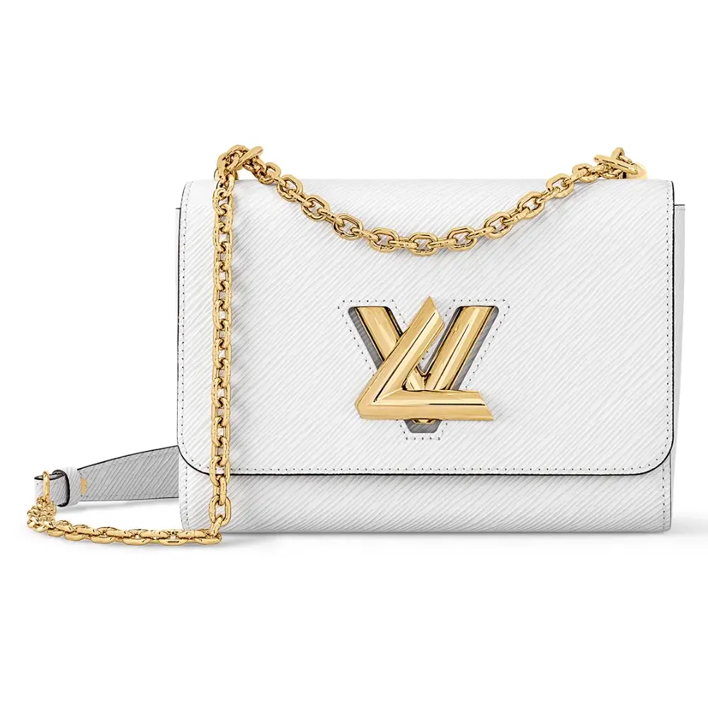 Louis Vuitton Twist MM Bag in Epi Leather White