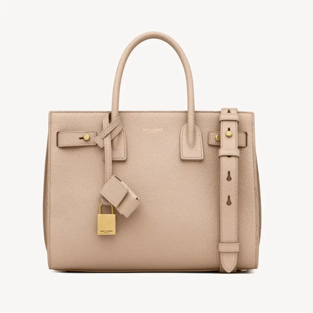 Saint Sac De Jour In Supple Grained Leather Baby Dark Beige