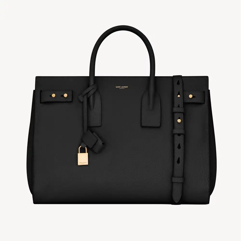 Saint Sac De Jour In Supple Grained Leather Medium Black