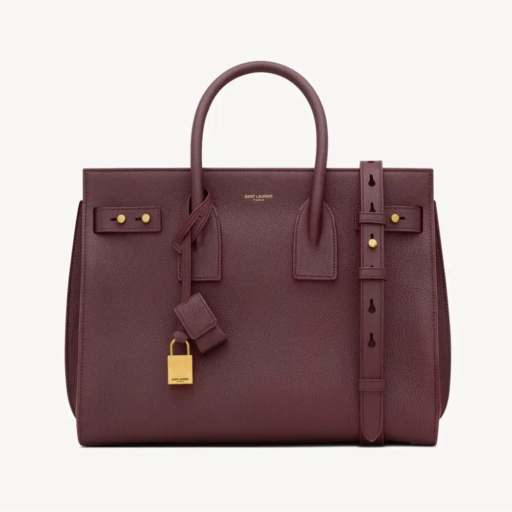 Saint Sac De Jour In Supple Grained Leather Small Rouge Cabernet