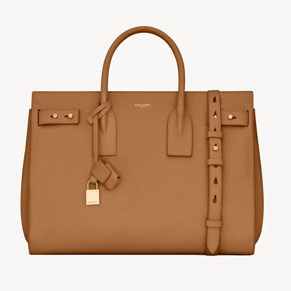 Saint Sac Sac De Jour In Supple Grained Leather Medium Cinnamon