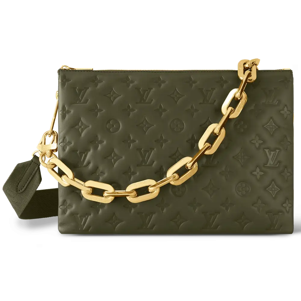 Louis Vuitton Coussin MM Bag in Lambskin Khaki