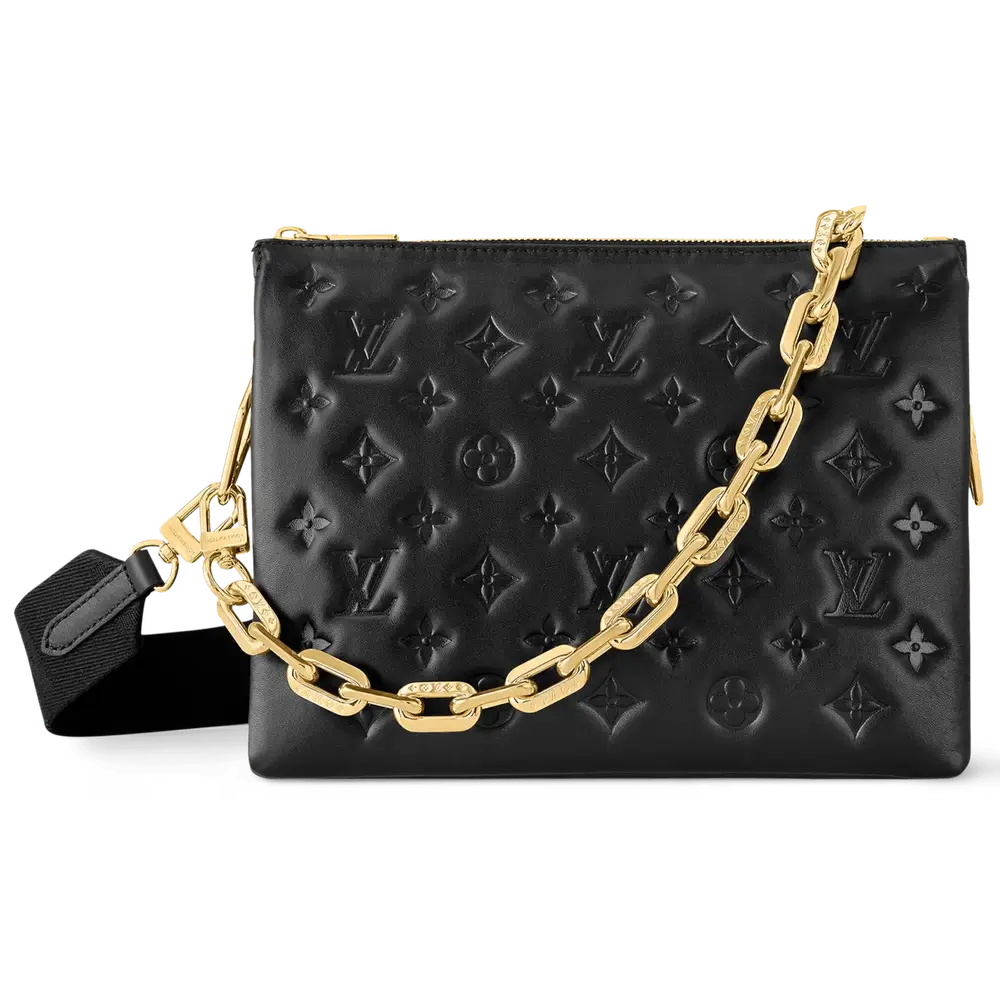 Louis Vuitton Coussin PM Bag in Lambskin Black Gold Hardware