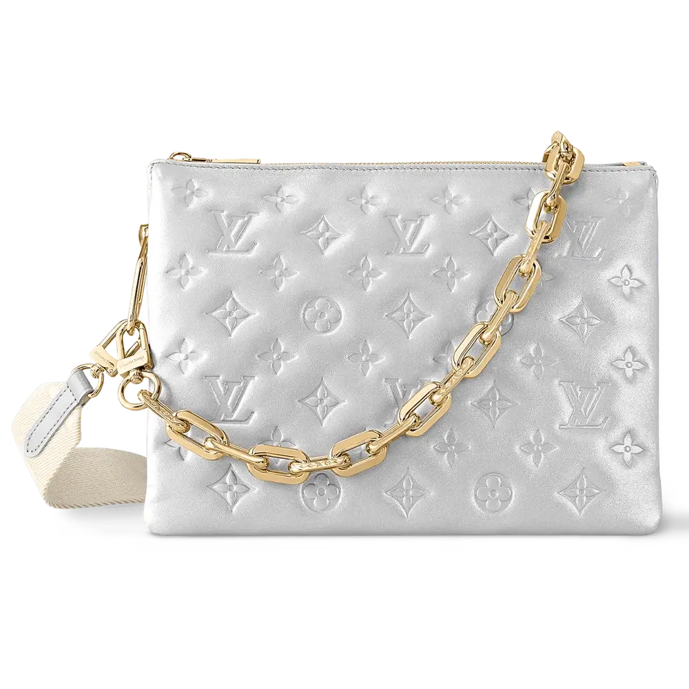 Louis Vuitton Coussin PM Bag in Lambskin Silver
