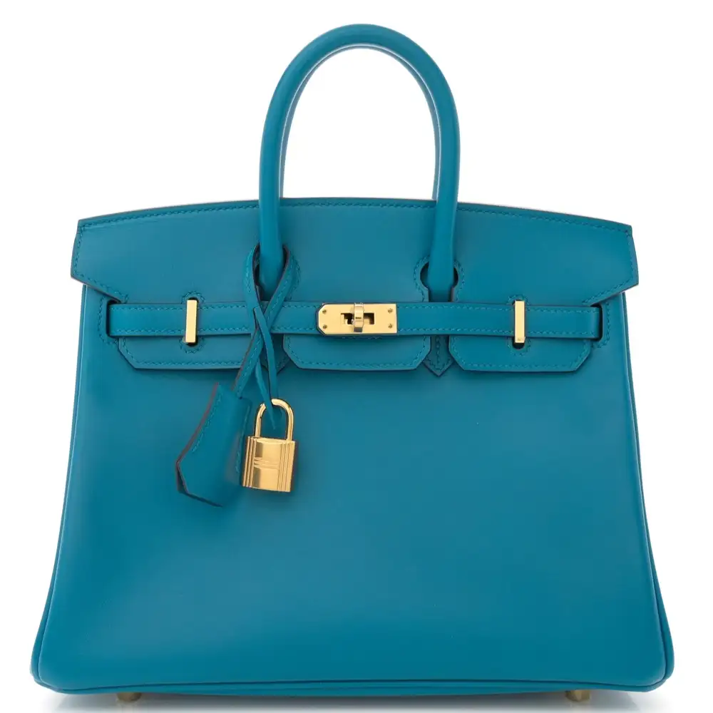 Hermes Birkin 25 Bag in Tadelakt Blue Izmir