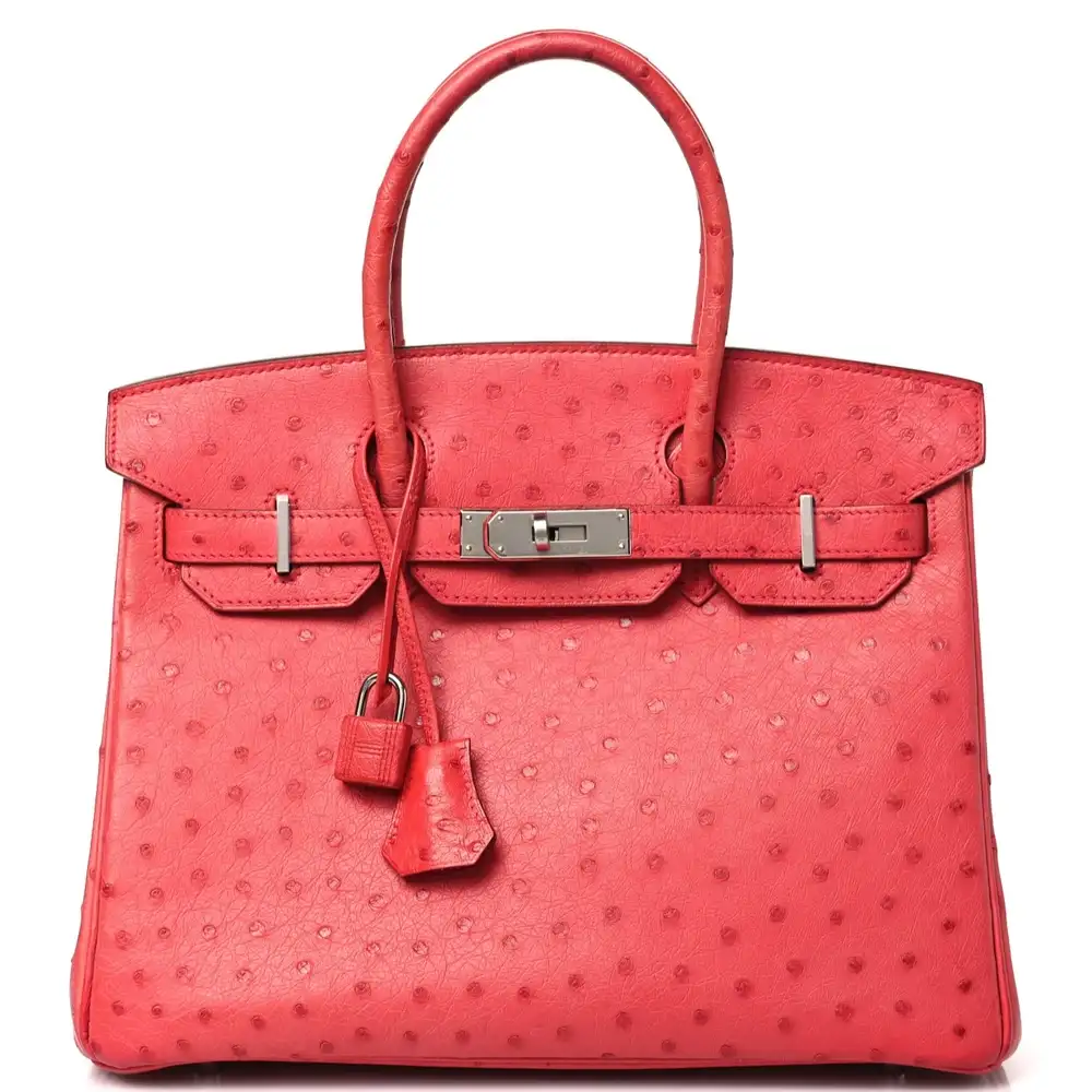 Hermes Birkin 30 Bag in Ostrich Bougainvillea