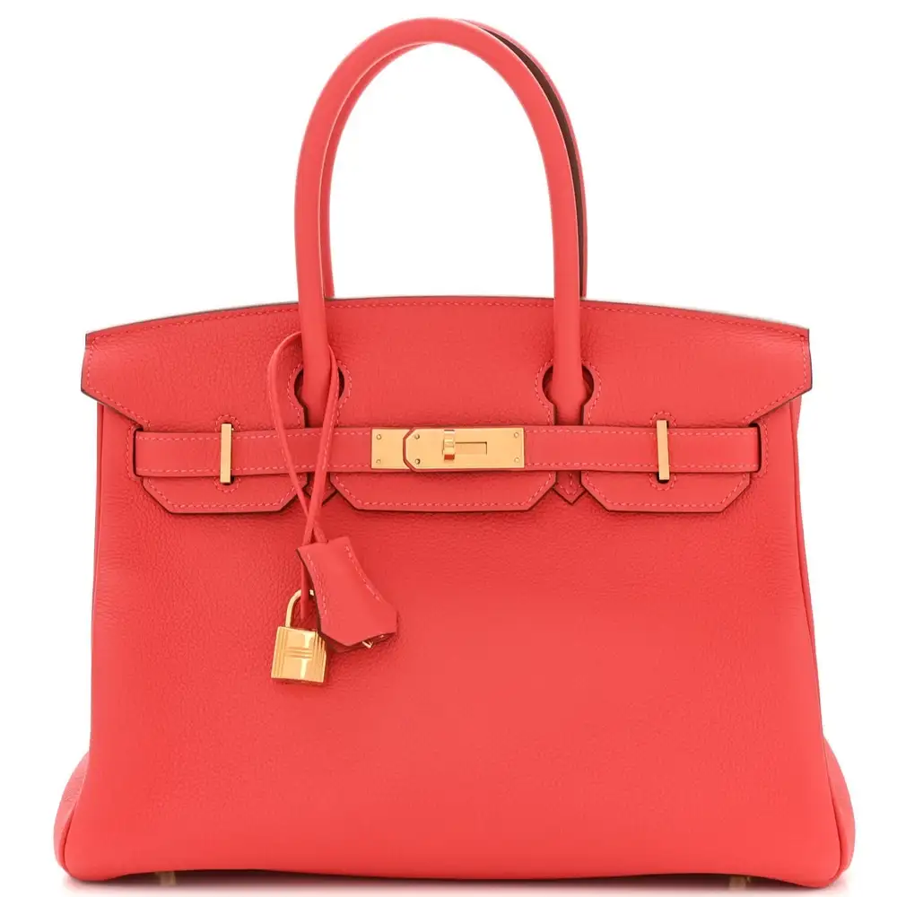 Hermes Birkin 30 Bag in Togo Rouge Pivoine