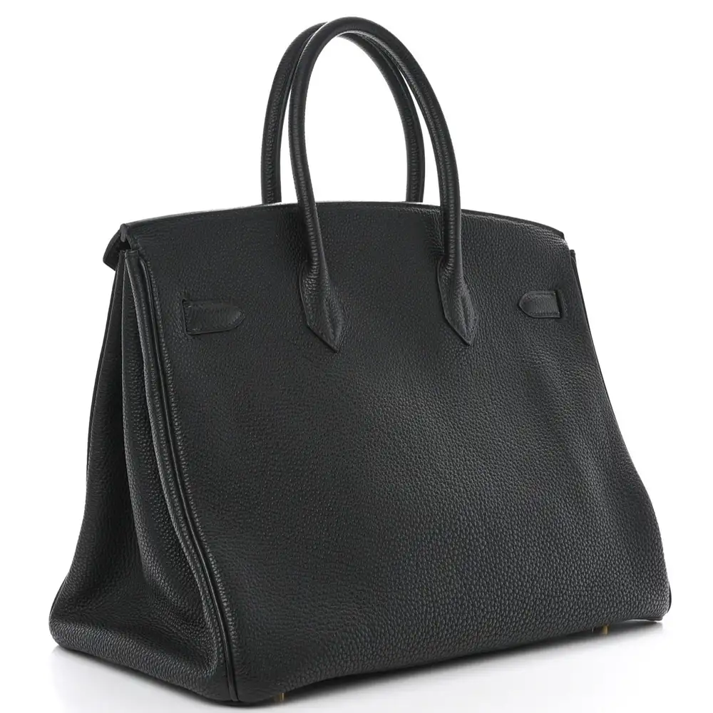 Hermes Birkin 35 Bag in Togo Black Interior pockets 3