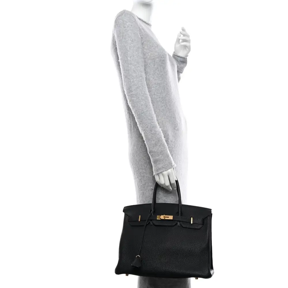Hermes Birkin 35 Bag in Togo Black Model shots