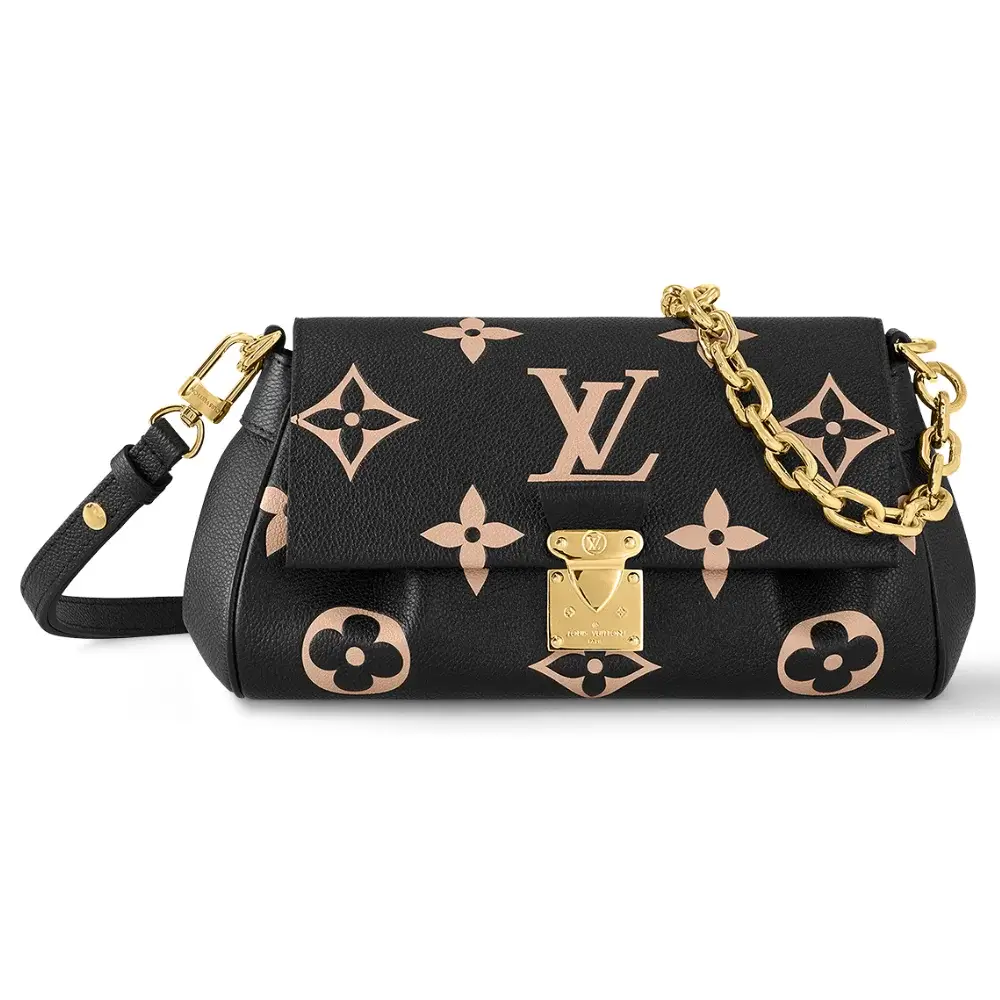 Louis Vuitton Favorite Bag in Bicolor Monogram Empreinte Black Beige