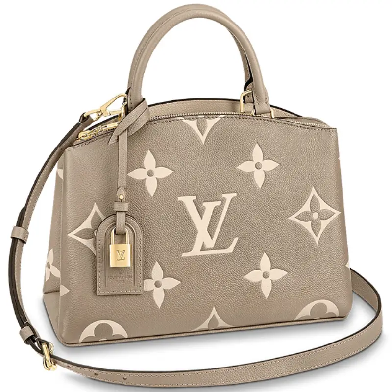 Louis Vuitton Grand Palais Bicolor Monogram Empreinte Leather Bag Beige