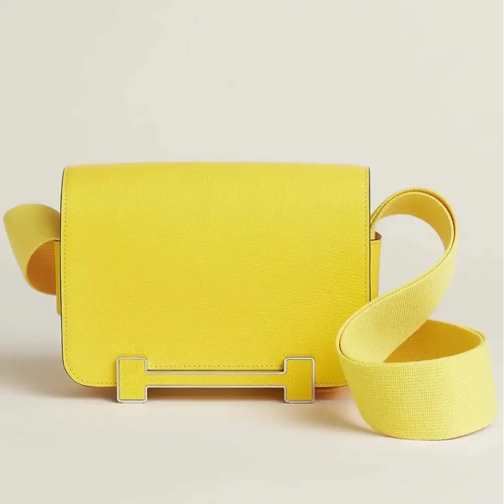 Hermes Geta Bag in Mysore Jaune Citron New Lime