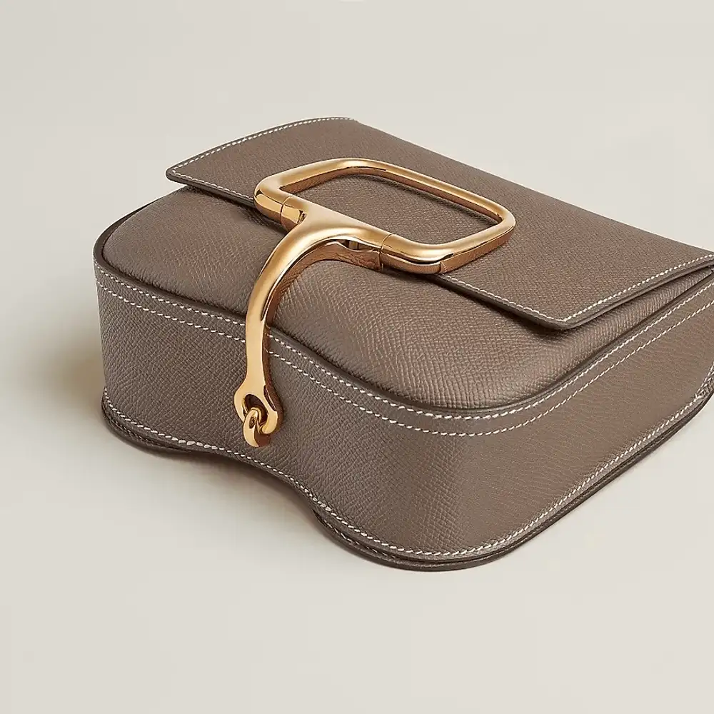 Hermes Della Cavalleria Bag in Epsom calfskin Taupe Interior pockets 3