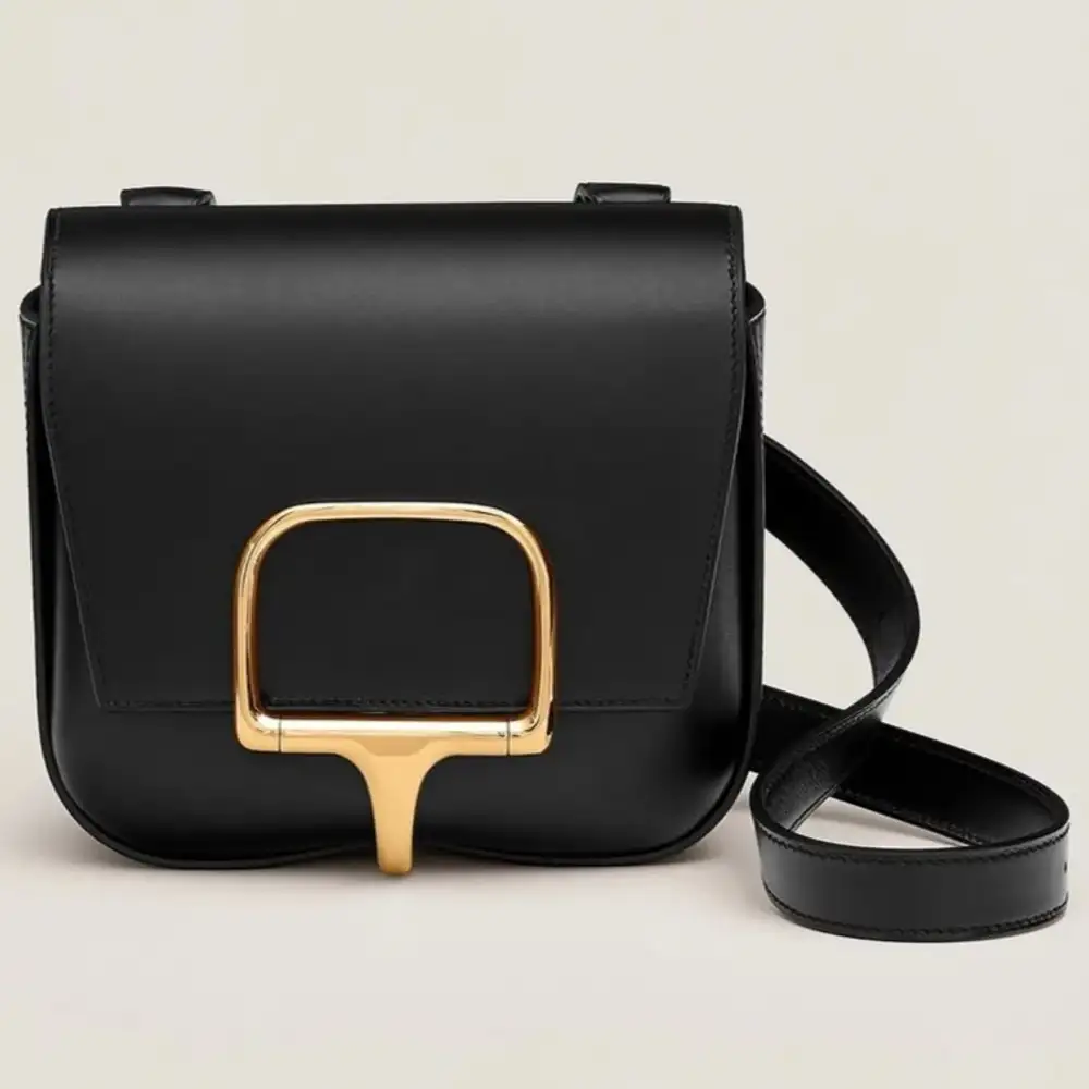 Hermes Della Cavalleria Bag in Tadelakt Noir