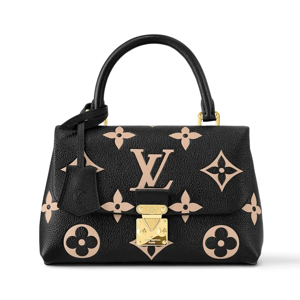 Louis vuitton madeleine bb bicolor monogram empreinte leather handbags Black Beige