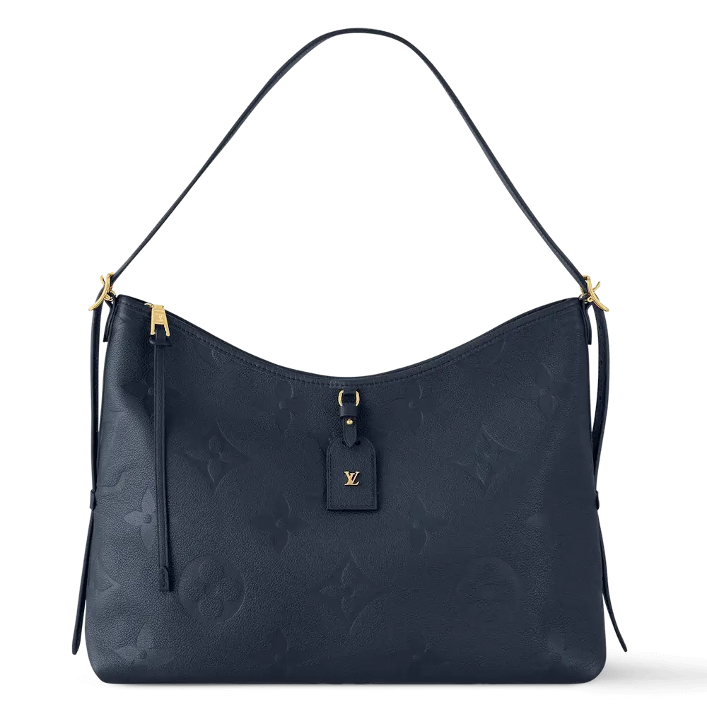 Louis Vuitton CarryAll MM Bag in Monogram Empreinte Navy Blue
