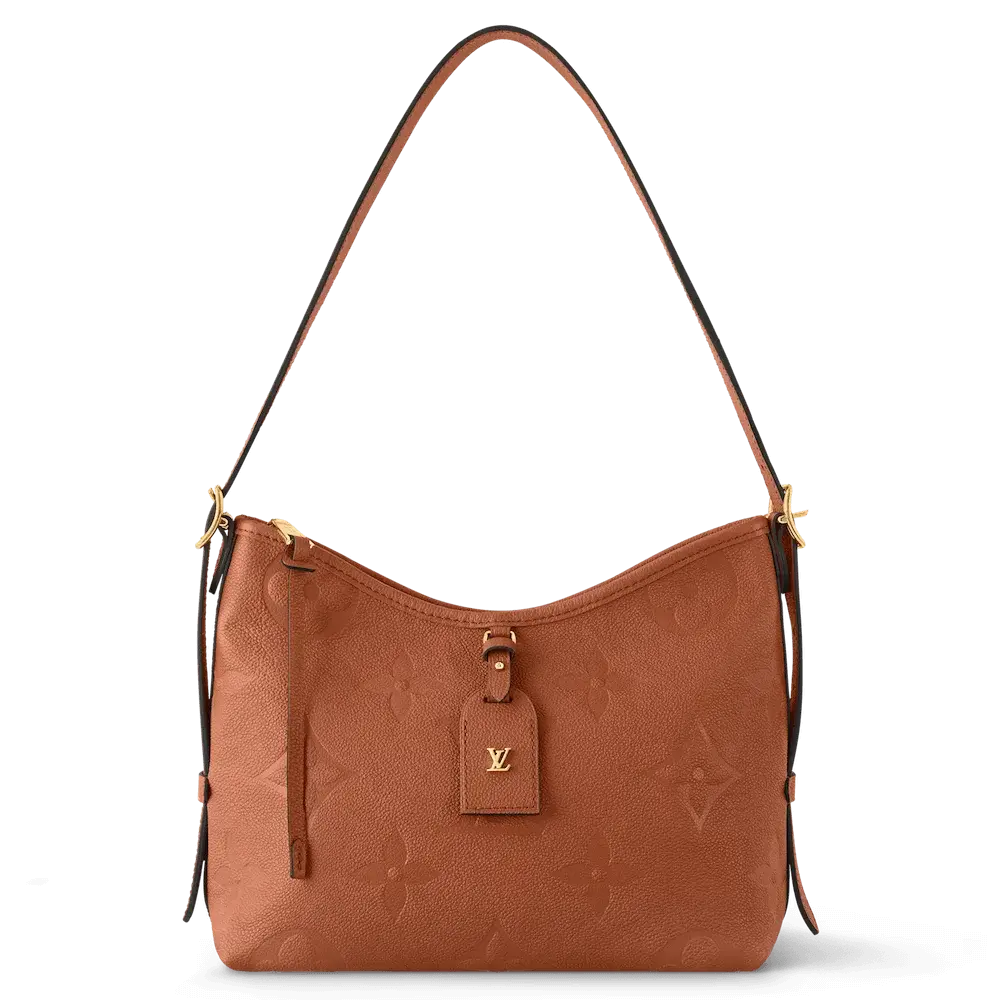 Louis Vuitton CarryAll PM Bag in Monogram Empreinte Cognac Brown
