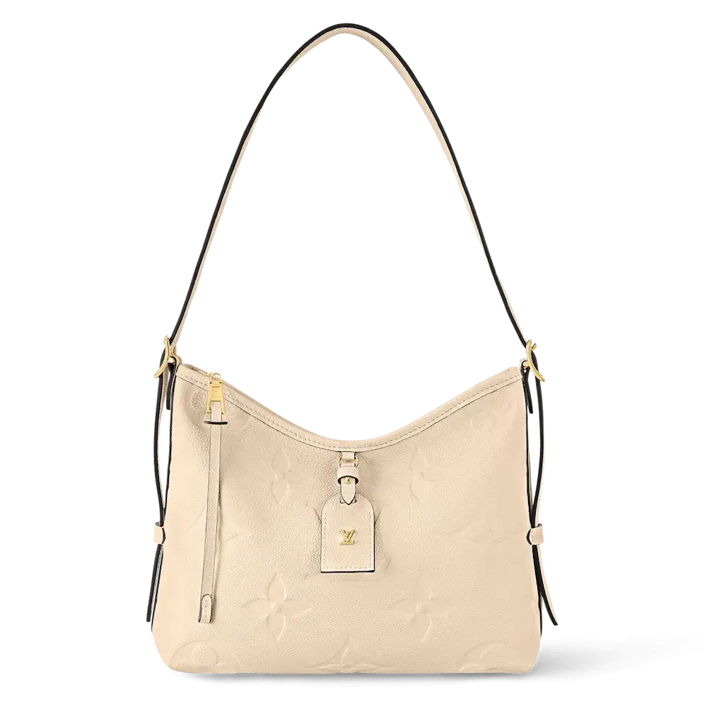 Louis Vuitton CarryAll PM Bag in Monogram Empreinte Crème Beige