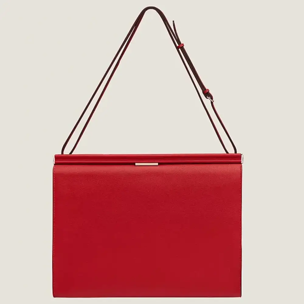 Hermes Clic H 33 Bag in Evercolor Calfskin Rouge piment rouge piment