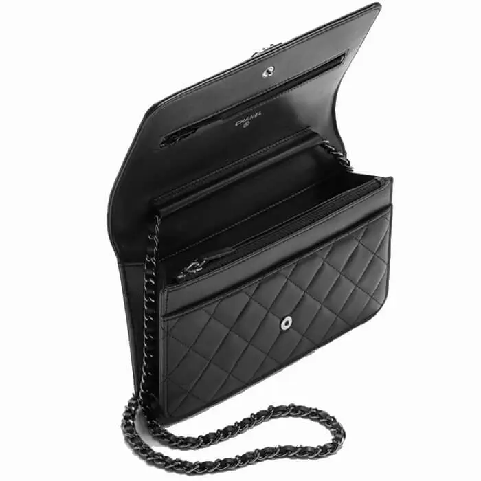 Chanel Boy Wallet On Chain Interior