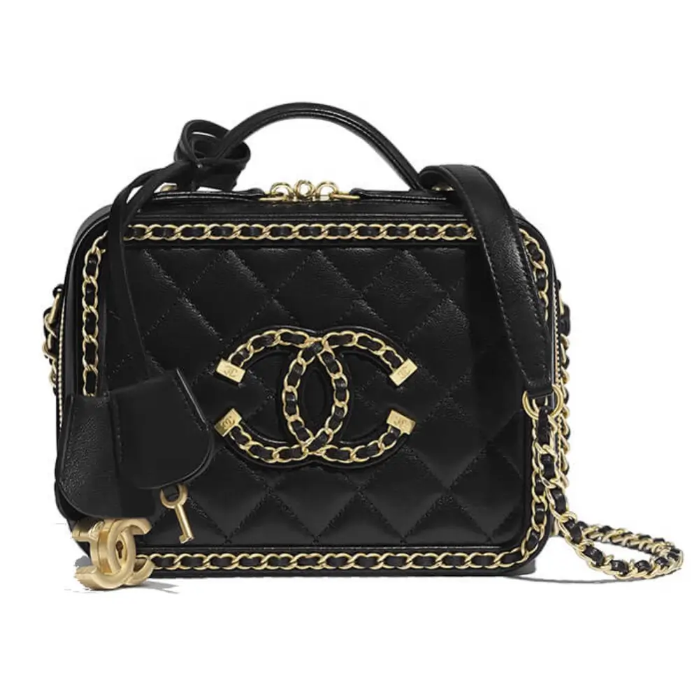Chanel CC Filigree Vanity Case Chain Around